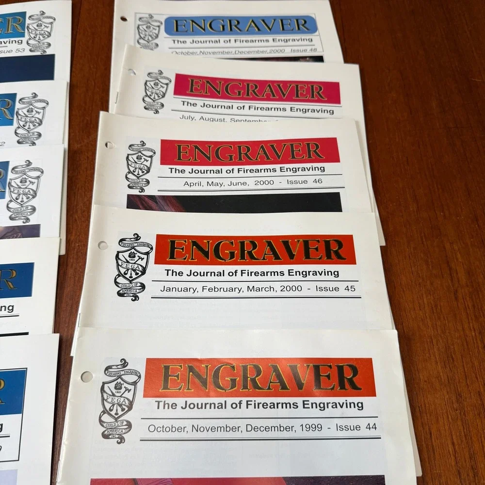 FEGA The Engraver Journal of Firearms Engraving Issues Lot of 10 1999-2002